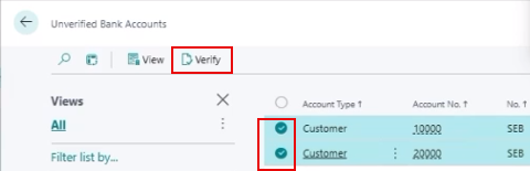 Bank account verification
