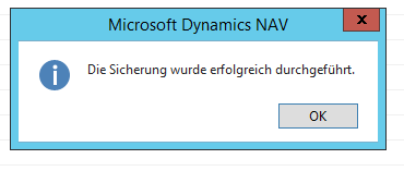 Sicherung abgeschlossen
