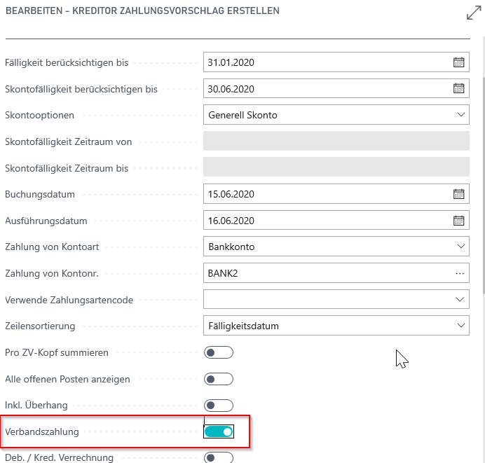 Kreditor ZV erstellen