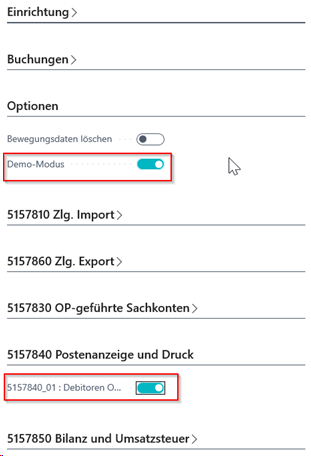 Testablauf im Demo Modus