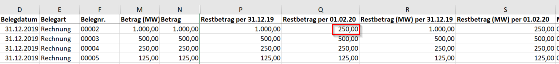 Excel Ausgabe Saldo 01.02.