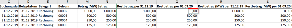 Excel Ausgabe Saldo 01.03.