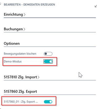 Export Testablauf Demo