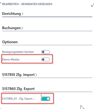 Export Testablauf ohne Demo