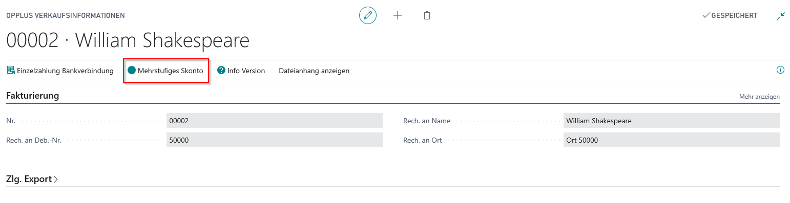 Mehrstufige Skontoposten öffnen