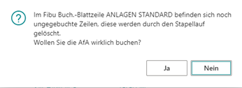 AfA stapelbuchen Abfrage