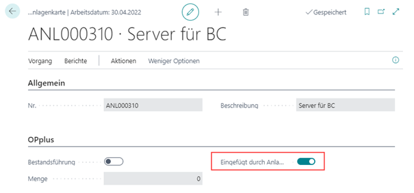 Eingefügt durch Anlagenvorlage