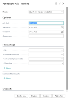 Periodische AfA - RequestPage