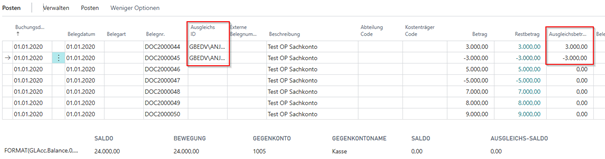 Ausgleichs-ID gefüllt