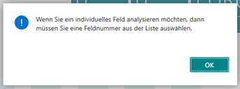 Fehler bei fehlender Feldauswahl