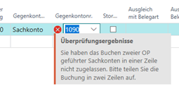 OP-Konto gegen OP-Konto Error