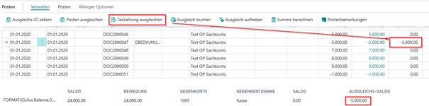 Teilzahlung ausgleichen