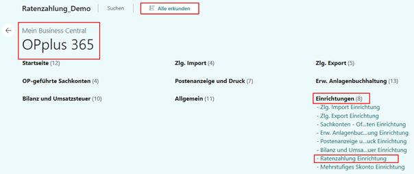 Ratenzahlung Einrichtung