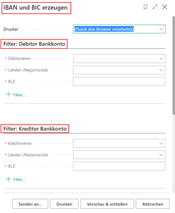 Bericht Erzeuge IBAN und BIC