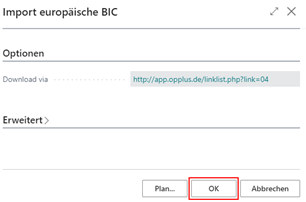 Import Eurpäische BIC