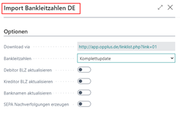 Import Bankleitzahlen DE