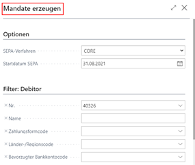 Bericht Mandate erzeugen