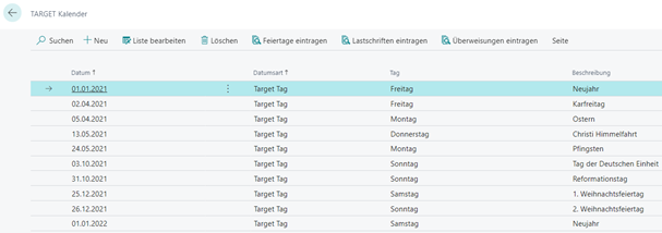 TARGET Kalender gefüllt