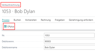 OPplus Button in VK Rechnung