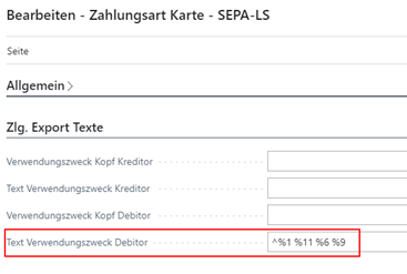 Verkettung in Zahlungsart