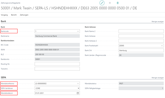 Register Bank + SEPA