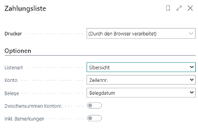 Zahlungsliste