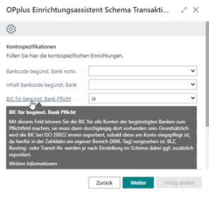 Zahlungsschema Transaktionen ToolTip