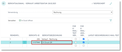 Berichtsauswahl