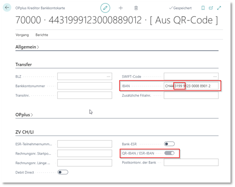 QR-IBAN im Nummernbereich