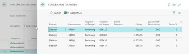 Ausgleichsdetailposten