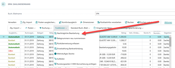 Aufruf Nachträgliche Bearbeitung