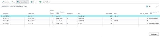 Erw. Ansicht im CSV Port Mapping