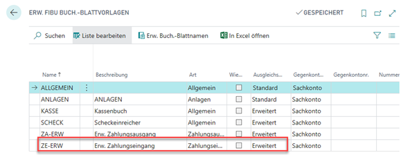 Ausgleichsmethode im Erw. Buchblatt