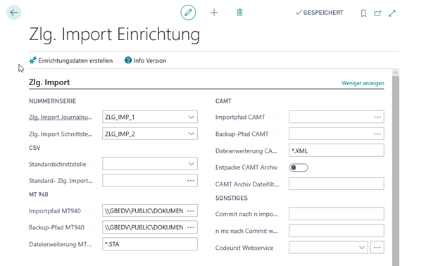 Zlg. Import Setup Register Zlg. Import