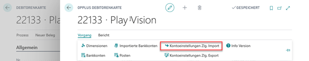 Kontoeinstellungen Zlg. Import Konto
