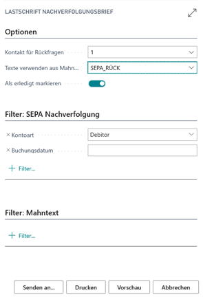 Lastschrift Nachverfolgungsbrief RequestPage