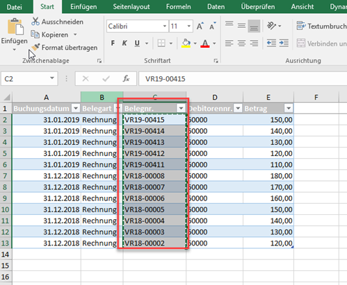 Excel Liste