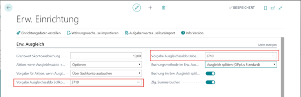 Vorgabe Sachkonto in Saldoabfrage