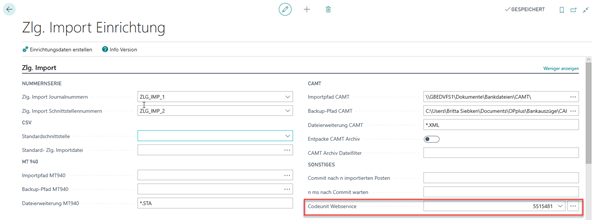 Codeunit WebService in Setup