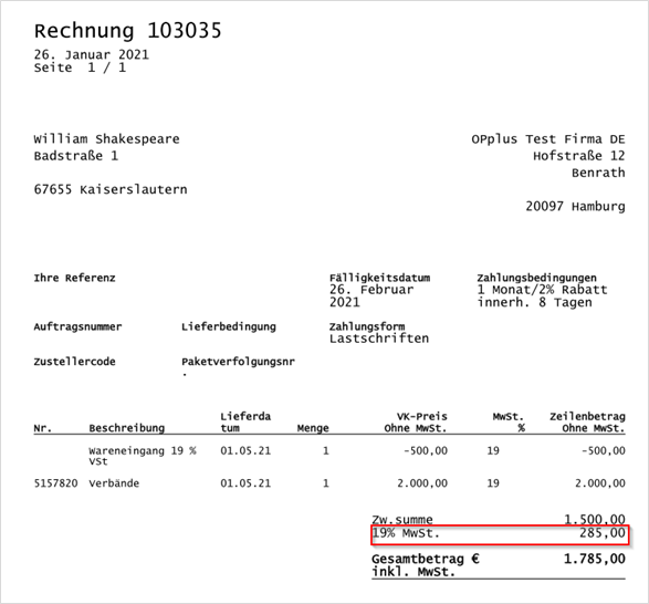 Rechnungsdruck