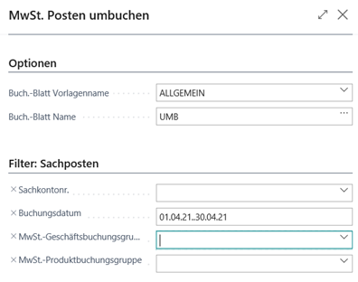 MwSt.-Posten Bericht