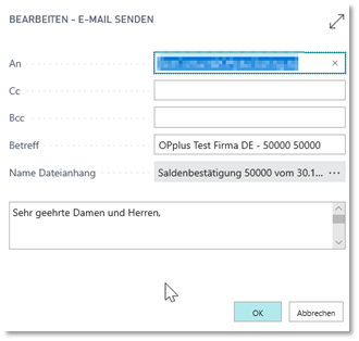 Erstellung E-Mail