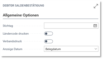 Saldobestätigung Optionen