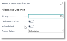 Saldobestätigung Optionen