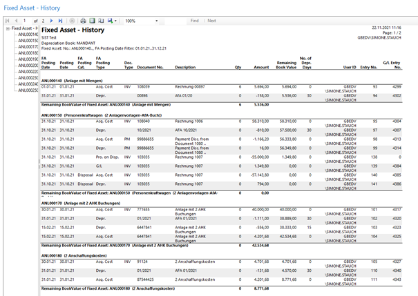 FA History Report