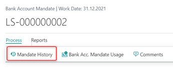 Bank Account Mandate History