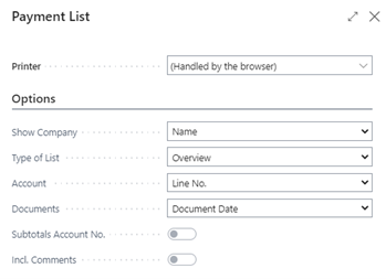 Payment list