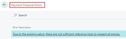 Payment proposal error