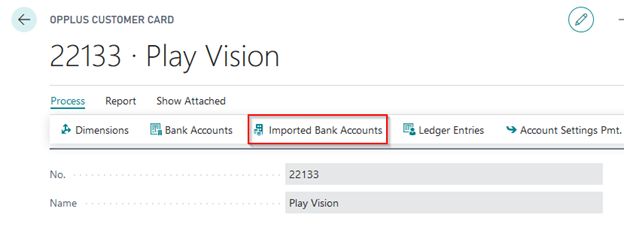 Imported bank Accounts From Acc. card