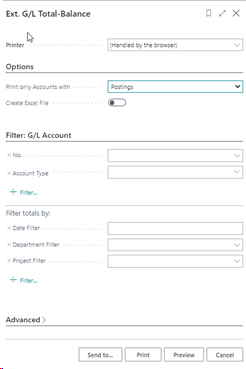 Ext. G/L Total-Balance Options